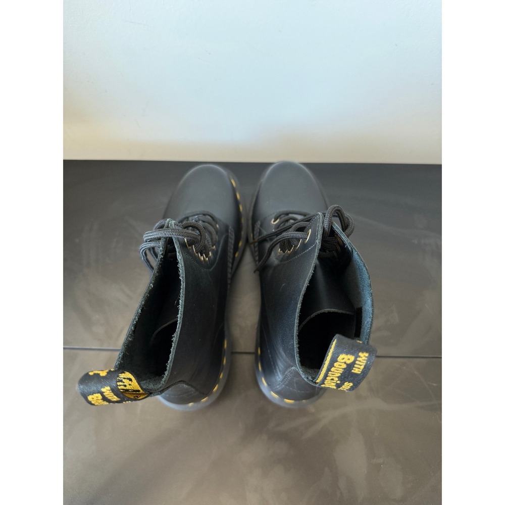 Dr. Martens Clemency Black Leather 8-Eye Lace Up Block Heel Boots US9 EU41 - Picture 10 of 13